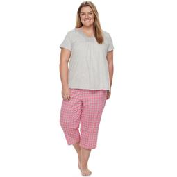 Kohls Plus Size Croft & Barrow® Pajamas: Island Getaway Lace Tee 