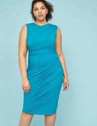 Built-In Smoothing Slip Ruched Sheath Dress