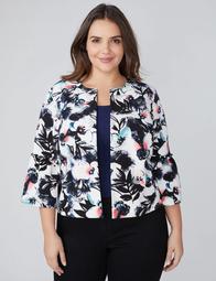 Floral Bell-Sleeve Jacket 