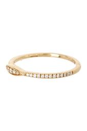 18K Yellow Gold Pave Diamond Stackable Ring - 0.09 ctw