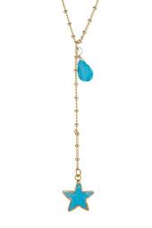 Turquoise Star Charm Y-Necklace