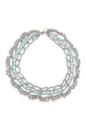 Turquoise Floral Crochet Necklace