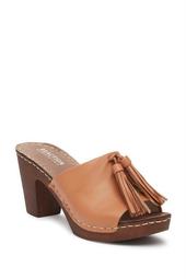 Only One Open Toe Leather Mule