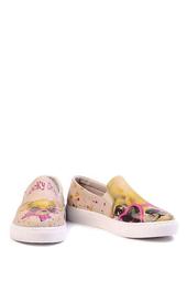 "Lucky Dog" Print Slip-On Sneakers