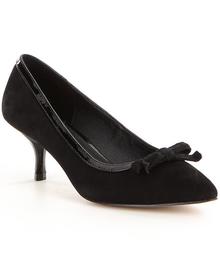 Donald J Pliner Ginni Patent-Trimmed Bow Pointed-Toe Slip-On Pumps