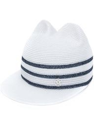 three-stripe straw cap