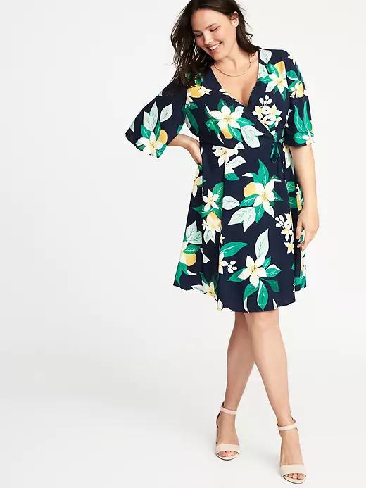 wrap front dress plus size