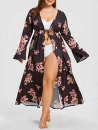 Plus Size Long Sleeve Cover-up Cardigan