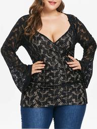 Plus Size Lace Sweetheart Neck Top