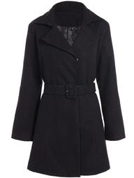 Belted Plus Size Overcoat