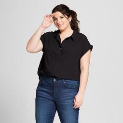 Women's Plus Size Popover Short Sleeve Shirt - A New Day™