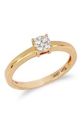 18K Rose Gold Pave Crystal Detail Stackable Ring