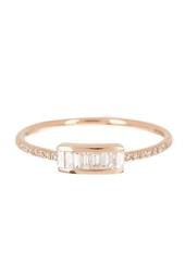 14K Yellow Gold Baguette Diamond Stacking Ring - Size 7 - 0.04 ctw