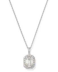 Diamond Mosaic & Halo Pendant Necklace in 14K White Gold, 1.0 ct. t.w. - 100% Exclusive