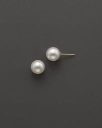 Cultured Freshwater Pearl Stud Earrings in 14K White Gold, 9mm - 100% Exclusive