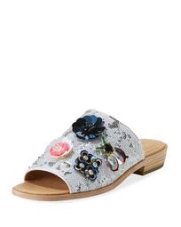 Niki Sequined Embellished Slide Sandals