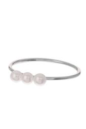 14K White Gold 4mm Triple Pearl Stacking Ring - Size 5