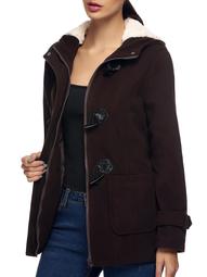 Fashion Women Sleeve Coat Hoodie Hip Length Solid Winter Warm Pockets Coat Outwear HFON