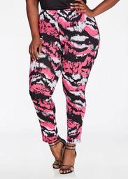 Abstract Printed Pull On Legging