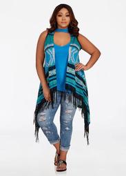 Aztec Striped Knit Vest