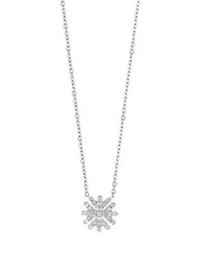 Diamond Snowflake Pendant Necklace in 14K White Gold, 0.10 ct. t.w. - 100% Exclusive