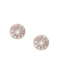 Diamond Bezel Circle Stud Earrings in 14K Rose Gold, 0.50 ct. t.w. - 100% Exclusive
