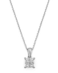 Princess-Cut Diamond Pendant Necklace in 14K White Gold, 0.50 ct. t.w. - 100% Exclusive