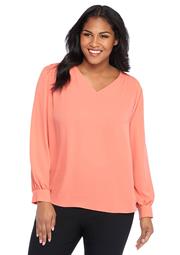 Plus Size Crepe Ruch Back Tunic
