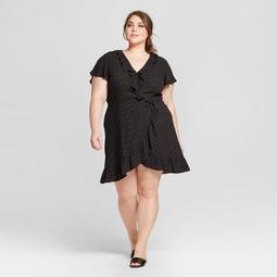 Women's Plus Size Short Sleeve Mini Wrap Dress - Who What Wear™