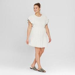 Women's Plus Size Short Sleeve Tiered Mini Dress - Who What Wear™
