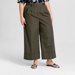 Women's Plus Size Wide Leg Tailored Crop Trouser - Who What Wear™