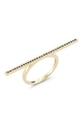 14K Yellow Gold Diamond Sylvie Rose Long Bar Ring - 0.16 ctw