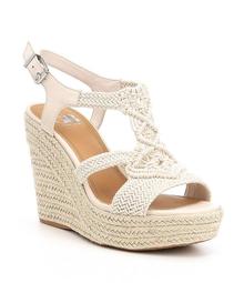 GB Capti-Vate Casual Woven Macrame Ankle Strap Wedges
