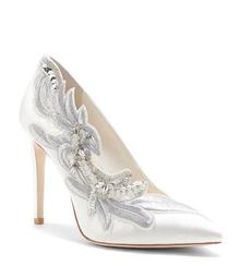 Imagine Vince Camuto Satin Embroidery Rhinestone Sequin Leight Dress Pumps