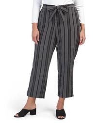Plus Striped Palazzo Pull On Pants