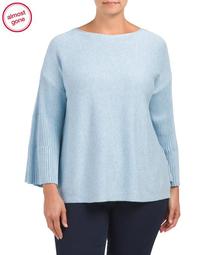 Plus Ribbed Bell Sleeve Sweater