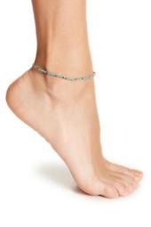 Beaded Semi-Precious Stone Adjustable Anklet
