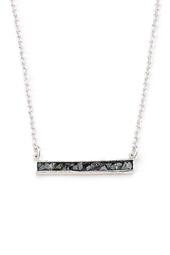Sterling Silver Rough Black Diamond Bar Pendant Necklace