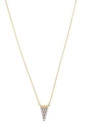 14K Gold & Rhodium Plated CZ Pave Arrow Necklace