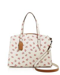 Floral Print Leather Casual Cooper Tote