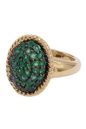 18K Yellow Gold Vermeil Faceted Emerald Ring