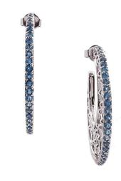 Sterling Silver Woven London Blue Topaz Hoop Earrings