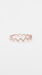 14 Gold Pave Diamond Zigzag Stack Rings
