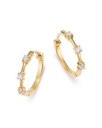 Diamond Trio Mini Hoop Earrings in 14K Yellow Gold, 0.21 ct. t.w. - 100% Exclusive
