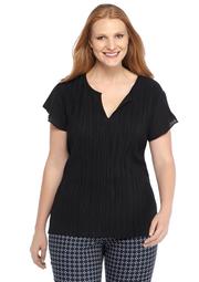 Plus Size Solid Bodre Top
