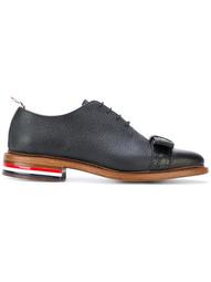 Wholecut With Brogued Bow & Red, White And Blue Leather Sole In Pebble Grain & Calf Leather