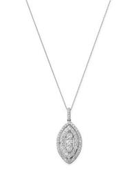 Diamond Marquis Pendant Necklace in 14K White Gold, 0.75 ct. t.w. - 100% Exclusive