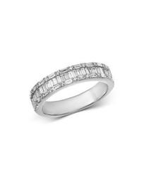 Diamond Baguette & Round Band Ring in 14K White Gold, 0.70 ct. t.w. - 100% Exclusive