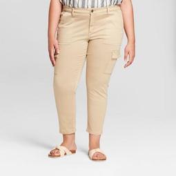 Women's Plus Size Skinny Utility Crop Jeans - Universal Thread™ Tan
