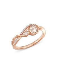 Morganite & Diamond Delicate Ring in 14K Rose Gold - 100% Exclusive